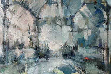 Original Abstract Expressionism Architecture Painting by Fanny Nushka