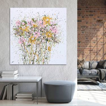 Original Abstract Garden Painting by Isabelle Pelletane