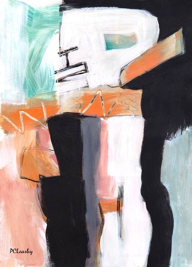 Original Abstract Expressionism People Painting by Patricia Cleasby
