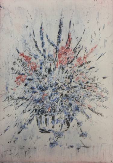 Original Expressionism Floral Printmaking by Altin Furxhi