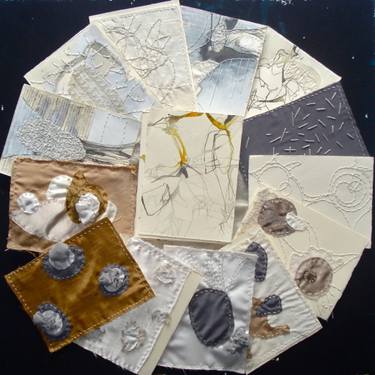 Original Abstract Time Mixed Media by Graciela Patron