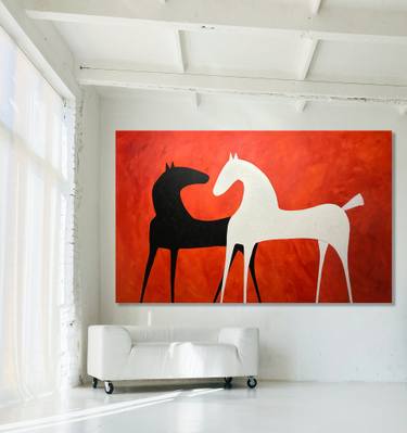 Original Abstract Expressionism Horse Paintings by Sharon Pierce Mccullough