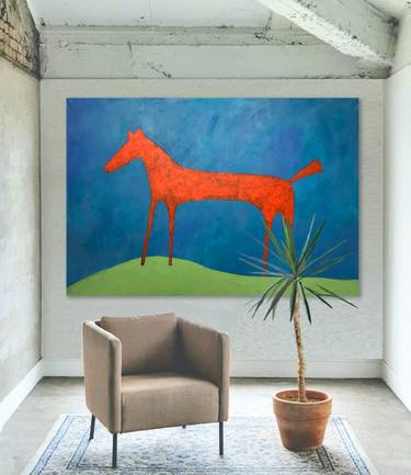 Original Abstract Expressionism Horse Paintings by Sharon Pierce Mccullough