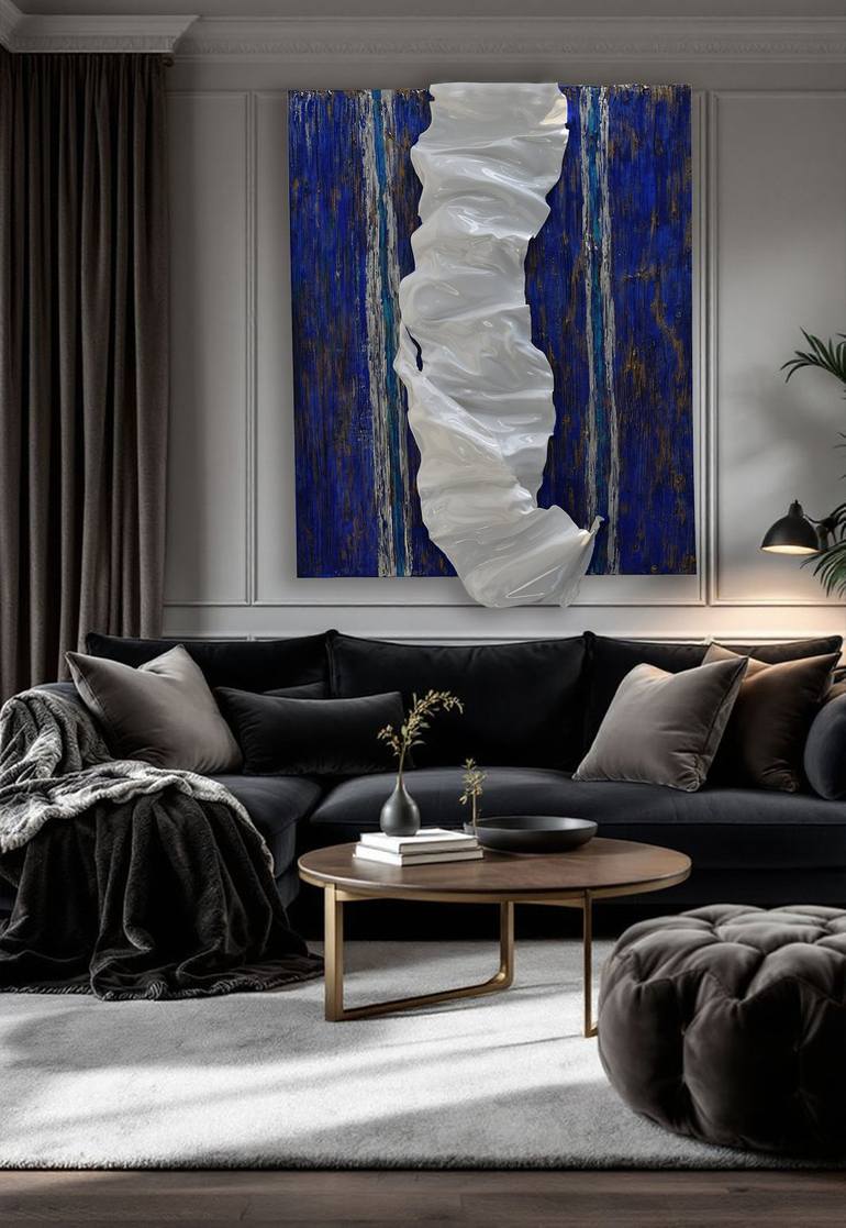 Original Art Deco Seascape Sculpture by Anna Sidi-Yacoub