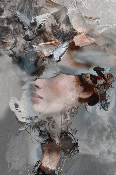 Original Conceptual Portrait Mixed Media by Anna Sidi-Yacoub