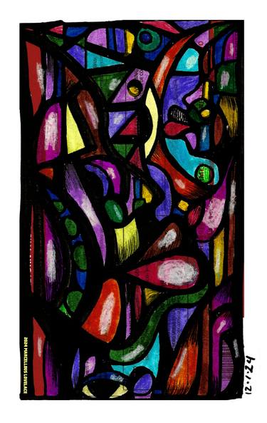 Original Abstract Expressionism Graffiti Mixed Media by Marcellous Lovelace