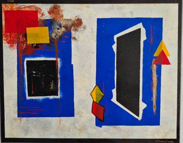 Original Painterly Abstraction Geometric Painting by Mauricio Jimenez