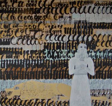 Original Abstract Calligraphy Paintings by Nathalie Detsch Southworth
