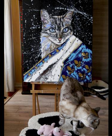 Original Pop Art Cats Paintings by Bazévian Delacapucinière