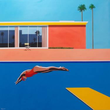 Original Pop Art Architecture Painting by Trevisan Carlo