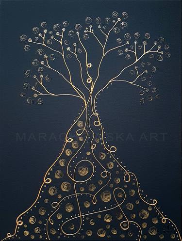 Original Art Deco Tree Paintings by Maria Marachowska