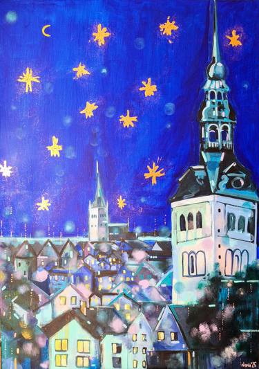 Original Impressionism Architecture Painting by Jelena Nova