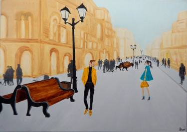 Original Realism People Painting by Dmytro Larionov