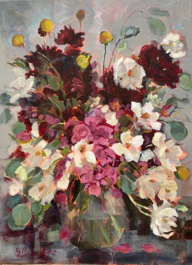 Original Abstract Expressionism Floral Painting by Jennifer Beaudet-Zondervan