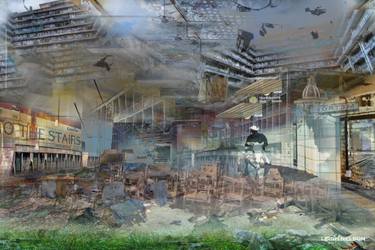 Original Abstract Expressionism Architecture Digital by Leigh Nelson