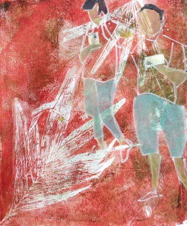 Original Abstract Expressionism People Mixed Media by Shuk Yee Veronica Lam