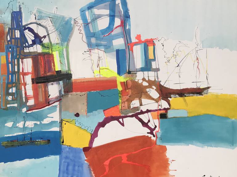 Print of Abstract Architecture Paintings by Gisela Gaffoglio