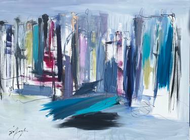 Original Abstract Architecture Paintings by Gisela Gaffoglio