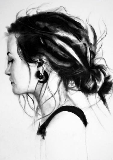 Original Portraiture Women Drawings by Denny Stoekenbroek
