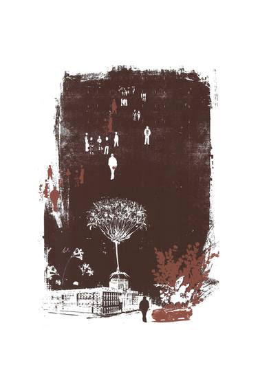 Original Surrealism Floral Printmaking by Vaiva Kovieraite Trumpe