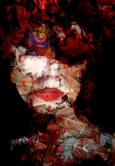 Original Abstract Expressionism Portrait Mixed Media by Yossi Kotler