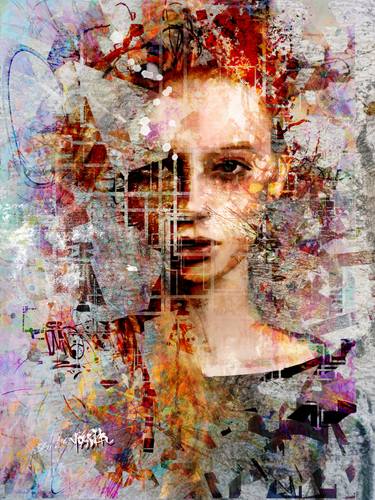 Original Abstract Expressionism Abstract Mixed Media by Yossi Kotler