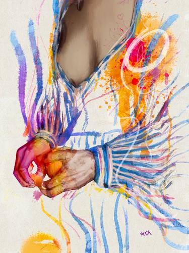 Original Conceptual Body Mixed Media by Yossi Kotler