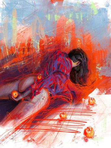 Original Conceptual Nude Mixed Media by Yossi Kotler