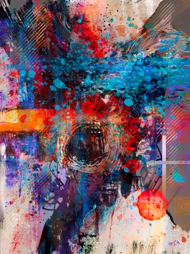 Original Abstract Expressionism Abstract Mixed Media by Yossi Kotler