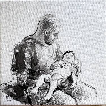 Original Conceptual Family Painting by Maka Zedelashvili