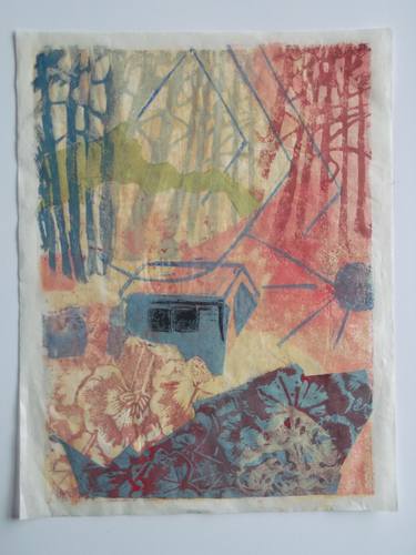 Original Abstract Garden Printmaking by Sandra Haney
