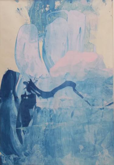 Original Abstract Seascape Printmaking by Sandra Haney