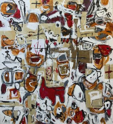 Original Abstract Animal Mixed Media by Liz Zorn