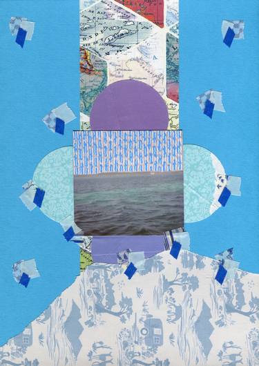 Original Abstract Seascape Collage by Naomi Vona