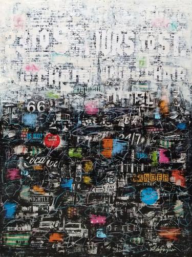 Original Abstract Expressionism Abstract Mixed Media by Robin Jorgensen