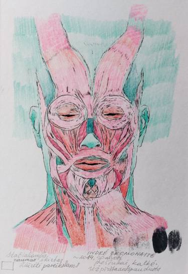 Original Figurative Portrait Drawing by Indre Ercmonaite