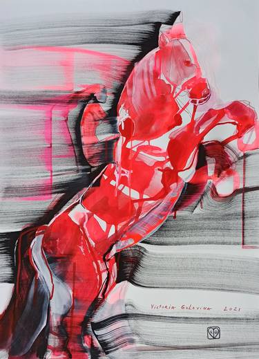 Original Abstract Expressionism Abstract Drawings by Victoria Golovina