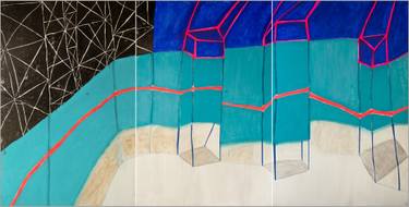 Original Abstract Architecture Painting by Justė Svirskaitė