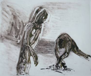 Original Expressionism Time Printmaking by Maia S Oprea