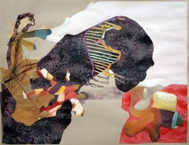 Original Abstract Expressionism Tree Collage by Maia S Oprea
