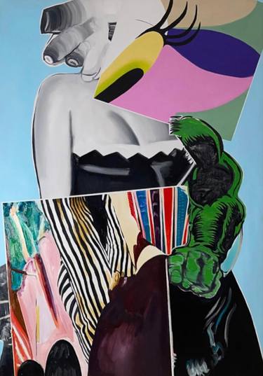 Original Conceptual People Paintings by János Huszti