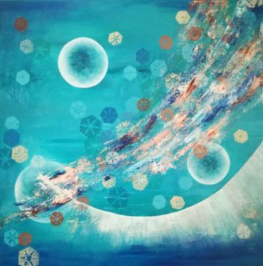 Original Abstract Outer Space Paintings by Ank Draijer