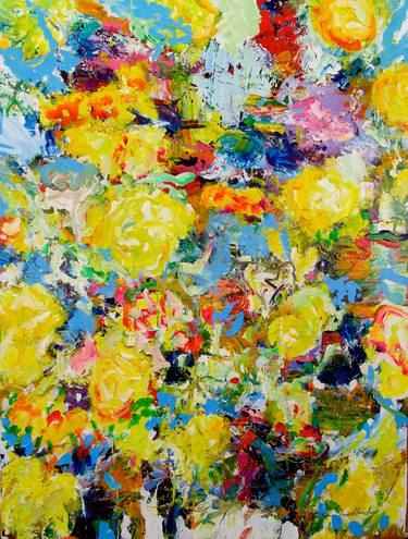 Original Impressionism Floral Painting by Allan P Friedlander