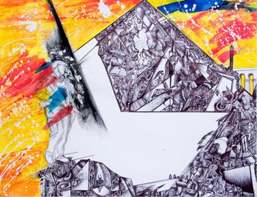 Original Abstract Expressionism Architecture Drawings by Myriam Andrew