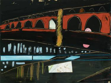 Original Abstract Architecture Mixed Media by Gabriele Maurus