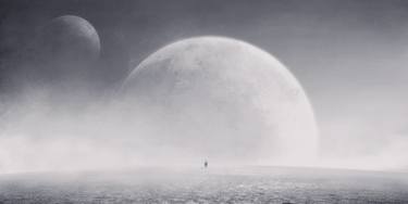 Original Conceptual Outer Space Mixed Media by Kasia Derwinska