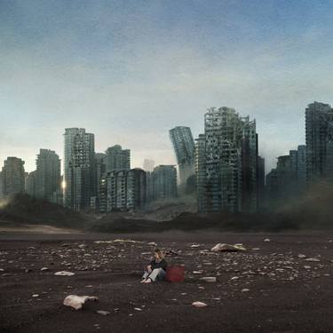 Original Conceptual Cities Mixed Media by Kasia Derwinska