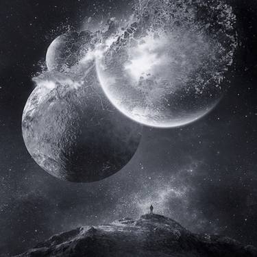 Original Conceptual Outer Space Mixed Media by Kasia Derwinska