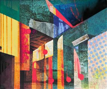 Original Abstract Architecture Mixed Media by Abol Bahadori