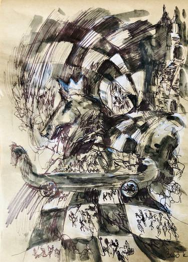Original Expressionism Culture Drawings by Konrad Biro